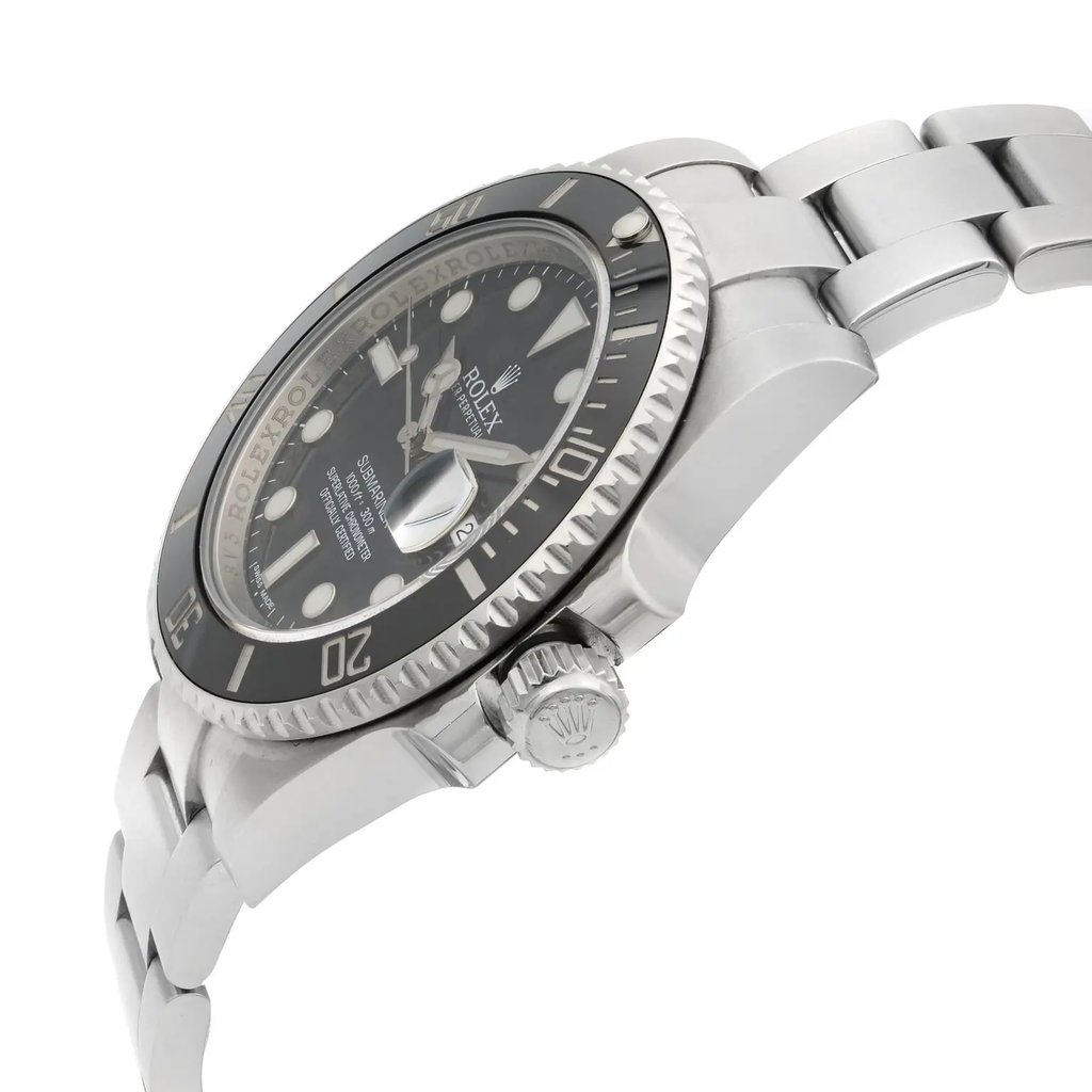View Of Crown Facing Side Of Rolex 116610LN Stainless Steel Watch Pre Owned Condition