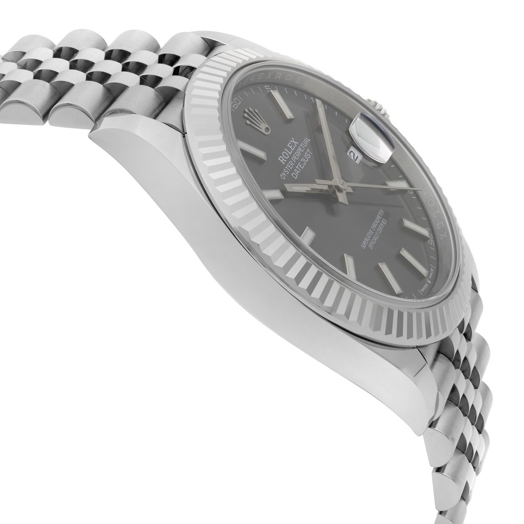 View Of Opposite Crown Facing Side Of Rolex 126334 Stainless Steel Watch Unworn Condition