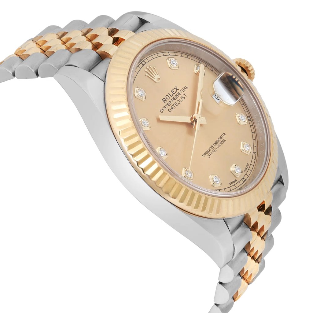View Of Opposite Crown Facing Side Of Rolex 126333 Stainless Steel Watch Pre Owned Condition