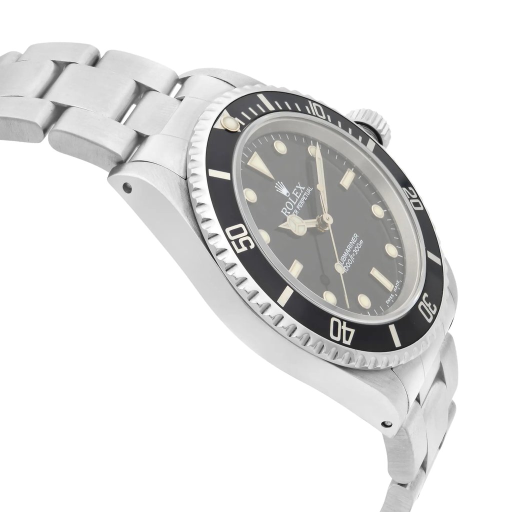 View Of Opposite Crown Facing Side Of Rolex 14060 Stainless Steel Watch Pre Owned Condition