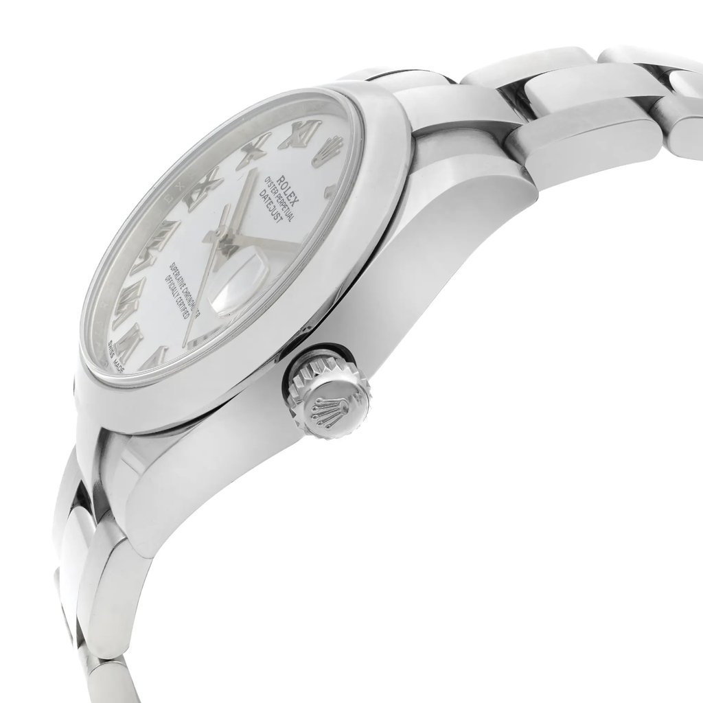 View Of Crown Facing Side Of Rolex 178240 Stainless Steel Watch Unworn Condition