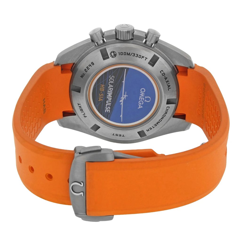 Back View Of {Caseback} Back Case And Closed Rubber Band Of OMEGA 321.92.44.52.01.003 Watch Display Model Condition
