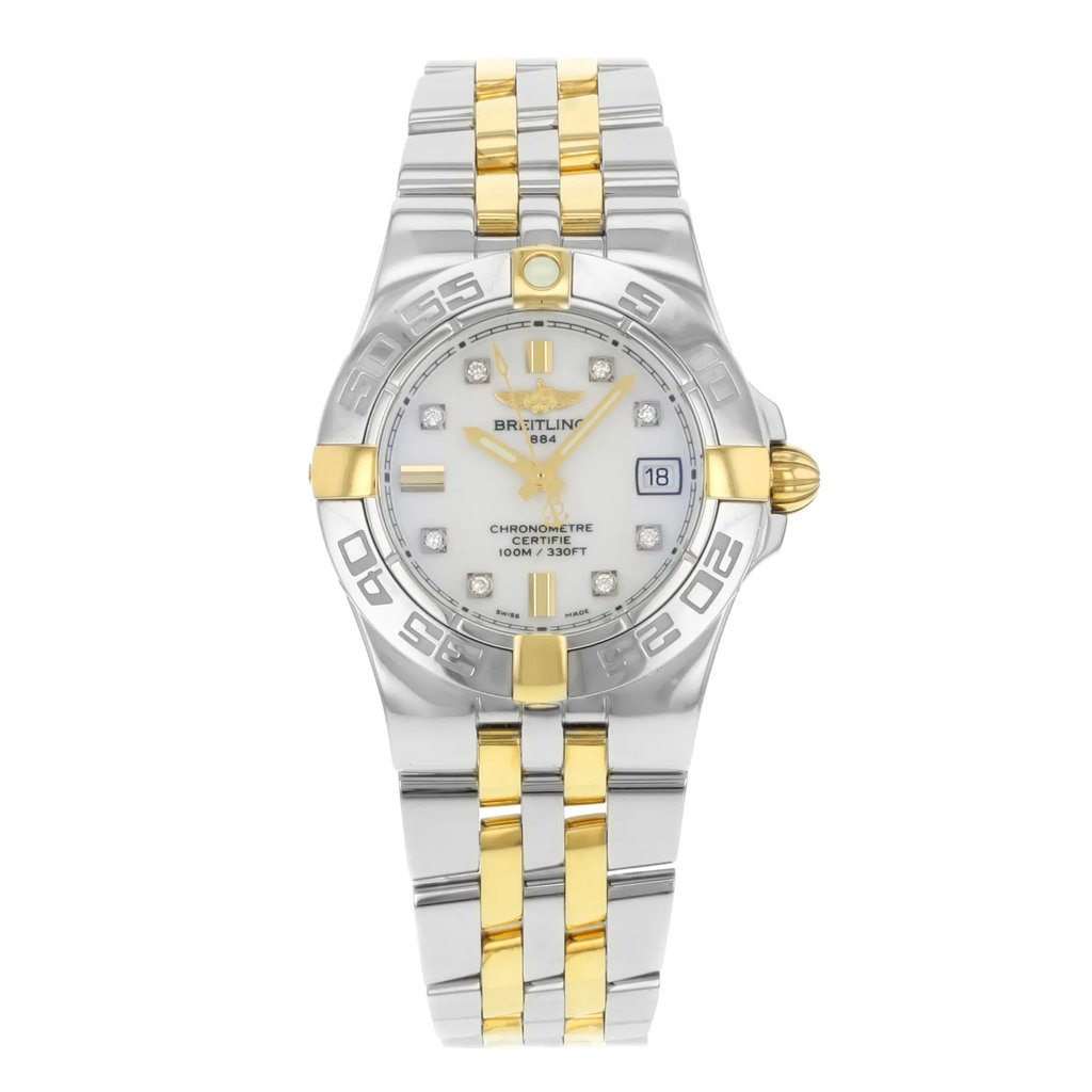 Front Full View Of Breitling B71340 Stainless Steel Watch Pre Owned Condition {Product Condition}