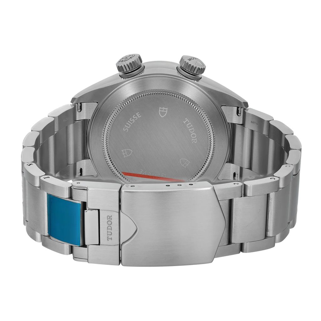 Back View Of Screwback Back Case And Closed Stainless Steel Band Of TUDOR 79620T-95740 Watch Unworn Condition