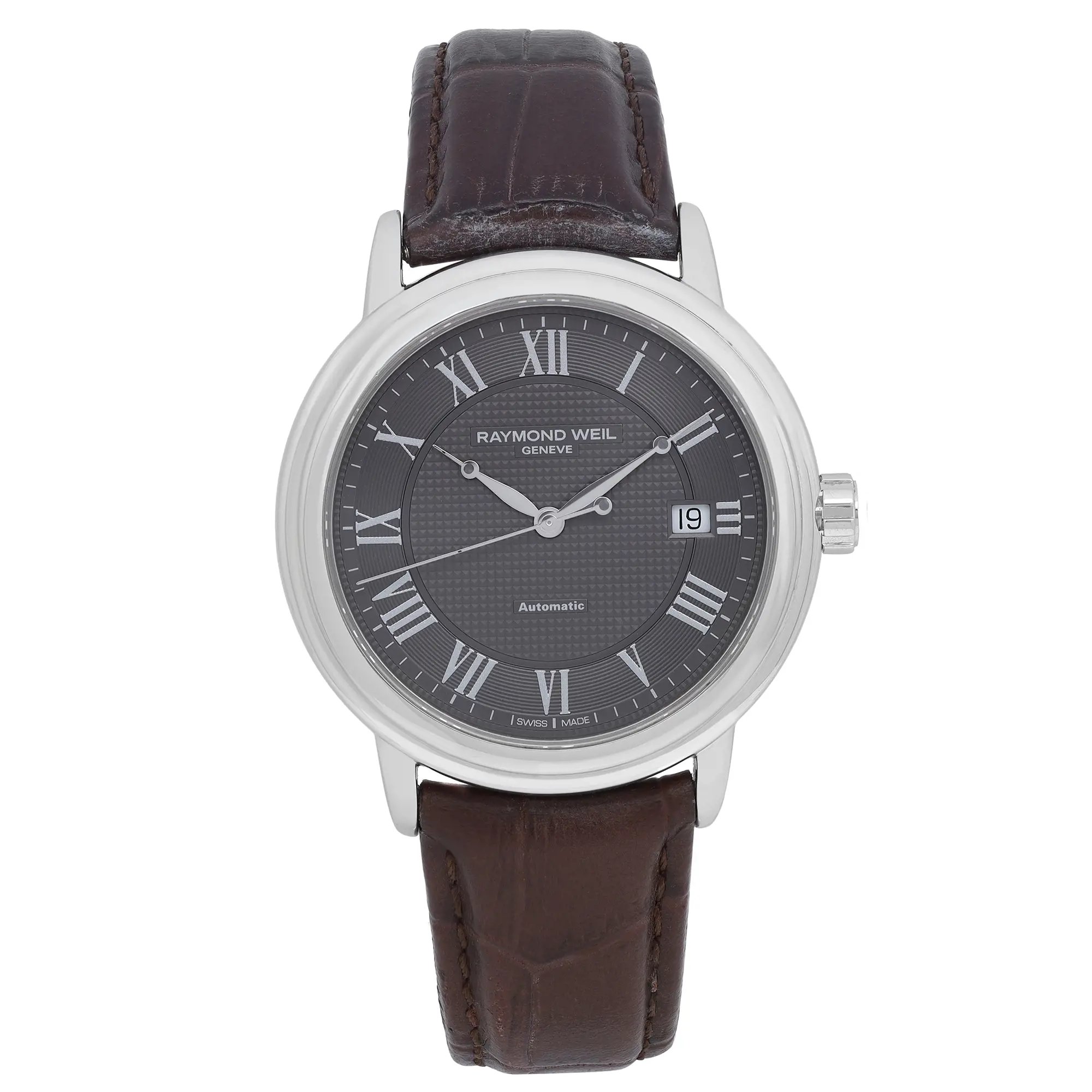 Front Full View Of RAYMOND WEIL 2837-STC-00609 Stainless Steel Watch Pre Owned Condition Good