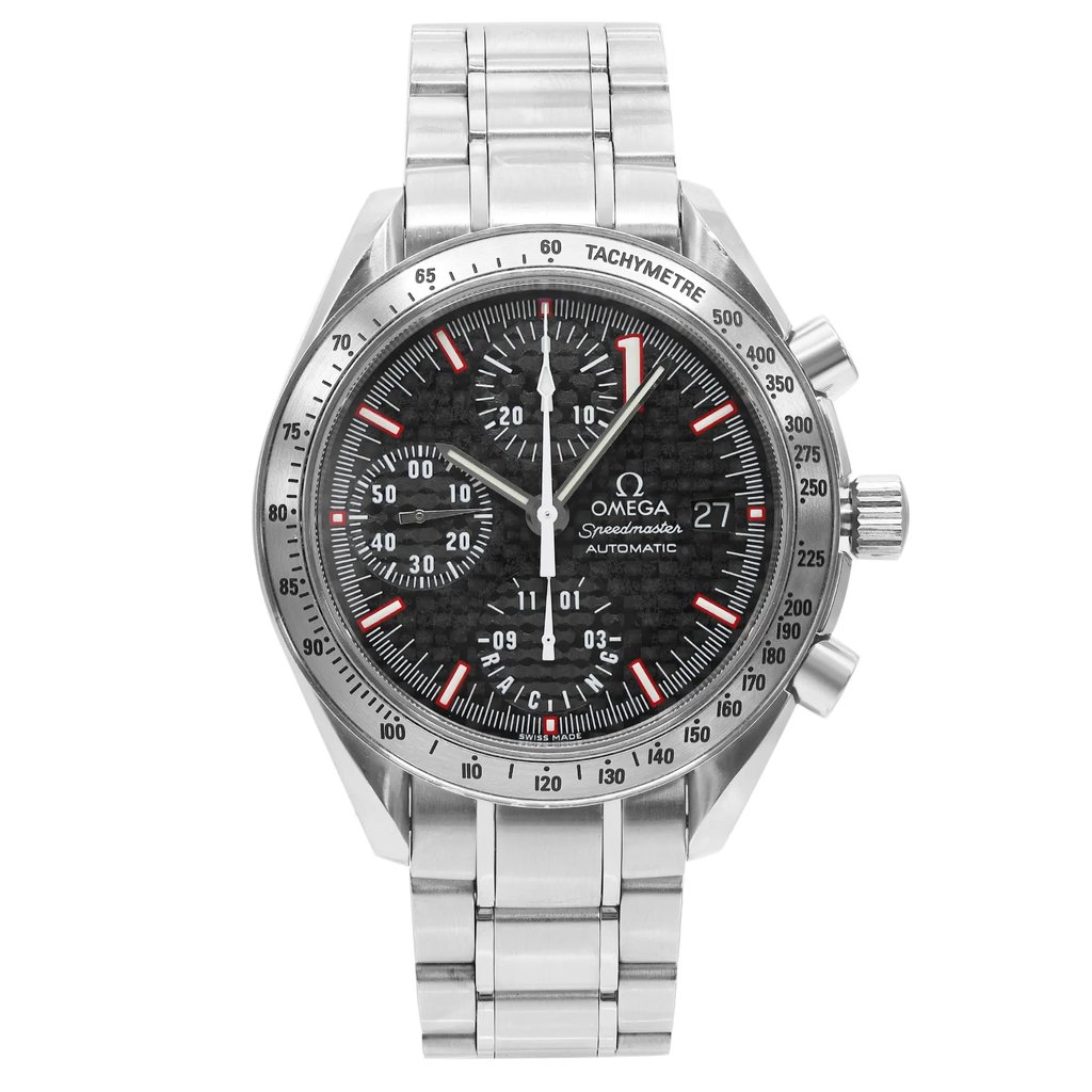 Front Full View Of OMEGA 3519.50.00 Stainless Steel Watch Pre Owned Condition Good