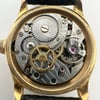 An image of a Wristwatch by Rolex. This Pre Owned item is designed for Women, featuring a Classic style. It has a Mechanical (Manual) movement and an Analog display with a Black dial color. The indices include 12-Hour Dial,Arabic Numerals,Arrow Markers. The band is made of Leather and the case is made of Stainless Steel. 