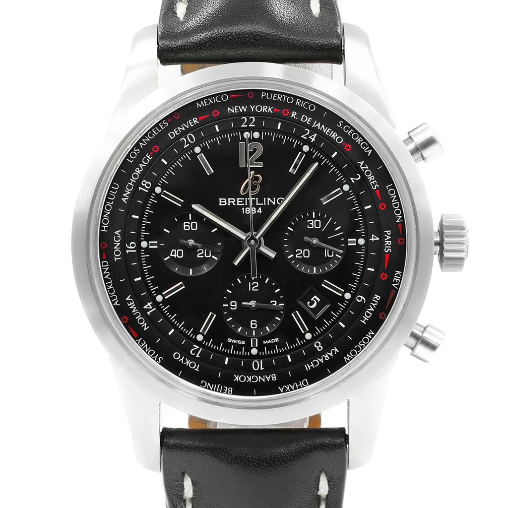 Up Close Front Facing Picture Of Breitling AB0510U6/BC26-441X Stainless Steel Watch Pre Owned Condition