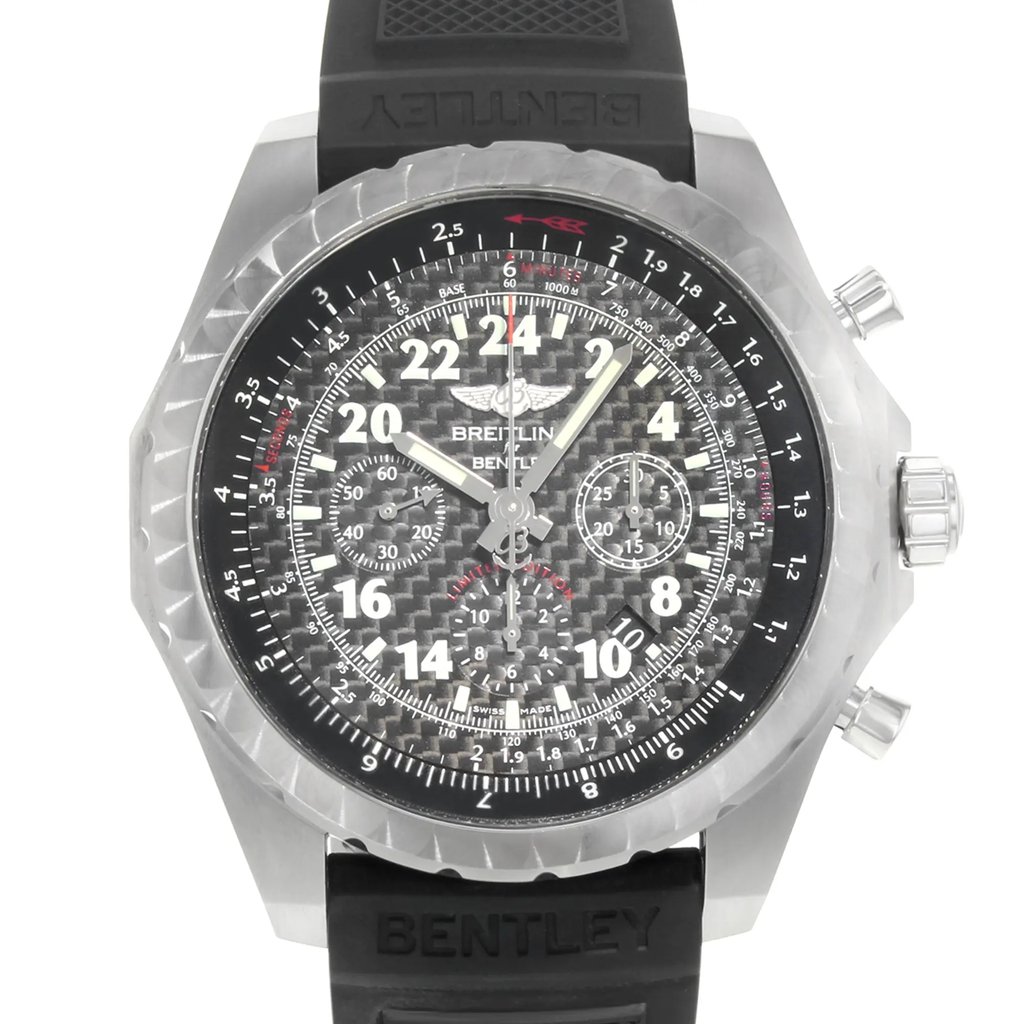 Up Close Front Facing Picture Of Breitling AB022022/BC84-220S Stainless Steel Watch Display Model Condition