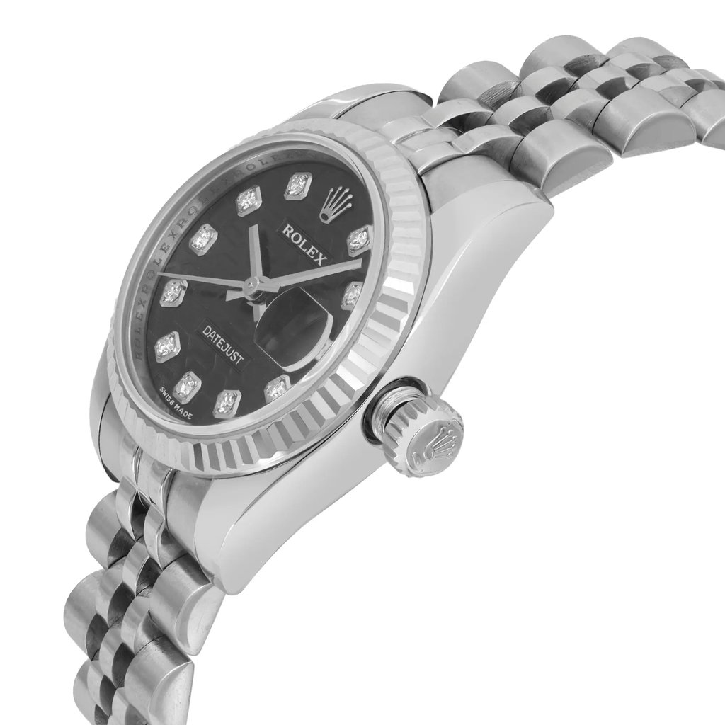 View Of Crown Facing Side Of Rolex 179174  Stainless Steel Watch Pre Owned Condition