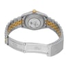 An image of a pre-owned wristwatch from a back view, showcasing the open clasp. The watch features a two-tone metal bracelet with silver and gold links. The watch case back is visible, displaying some wear. The clasp is open, revealing engraved details. The angle is slightly elevated, capturing the entire bracelet and clasp from a close distance.