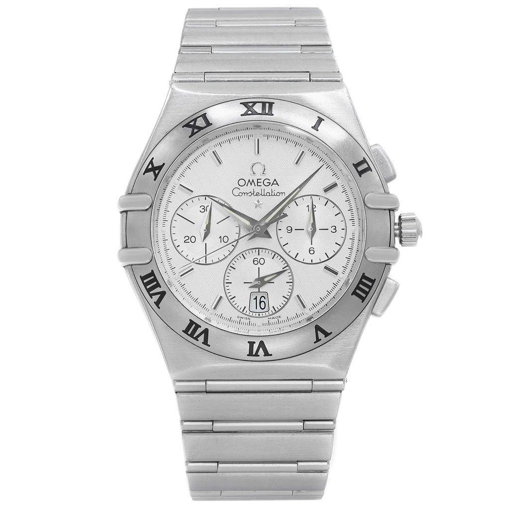 Front Full View Of OMEGA 154.23.00 Stainless Steel Watch Pre Owned Condition {Product Condition}