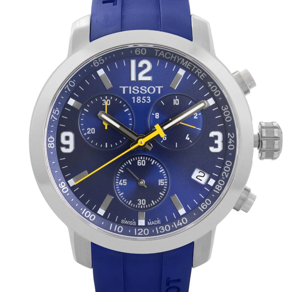 Up Close Front Facing Picture Of Tissot T055.417.17.047.00 Stainless Steel Watch Pre Owned Condition