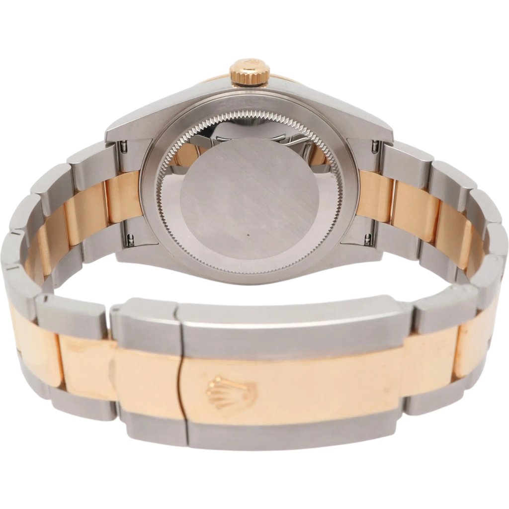 Back View Of Solid Back Case And Closed Stainless Steel,Yellow Gold Band Of Rolex 326933 Watch Pre Owned Condition