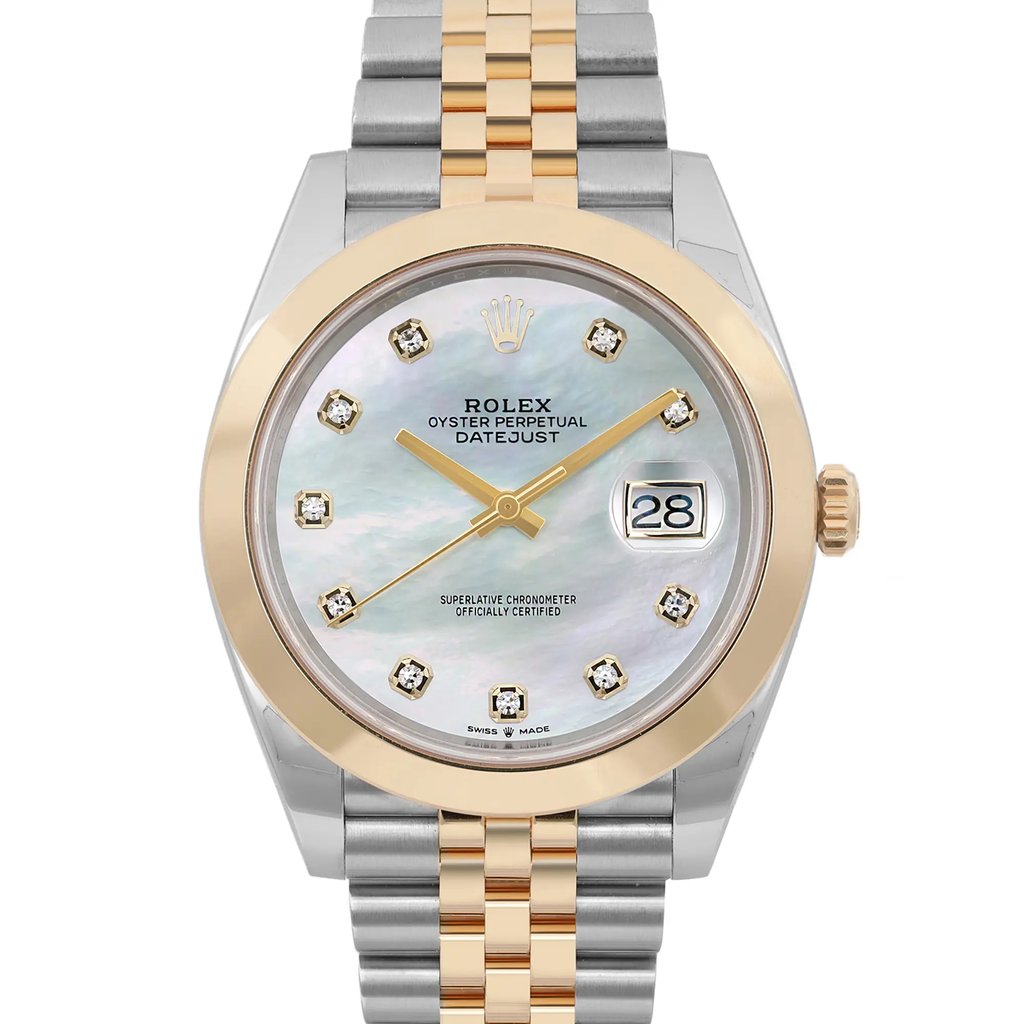 Up Close Front Facing Picture Of Rolex 126303 Stainless Steel Watch Unworn Condition