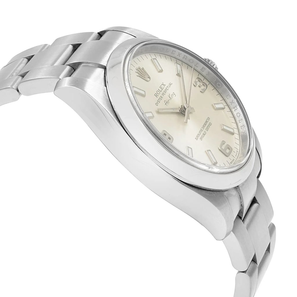 View Of Opposite Crown Facing Side Of Rolex 114200 Stainless Steel Watch Pre Owned Condition