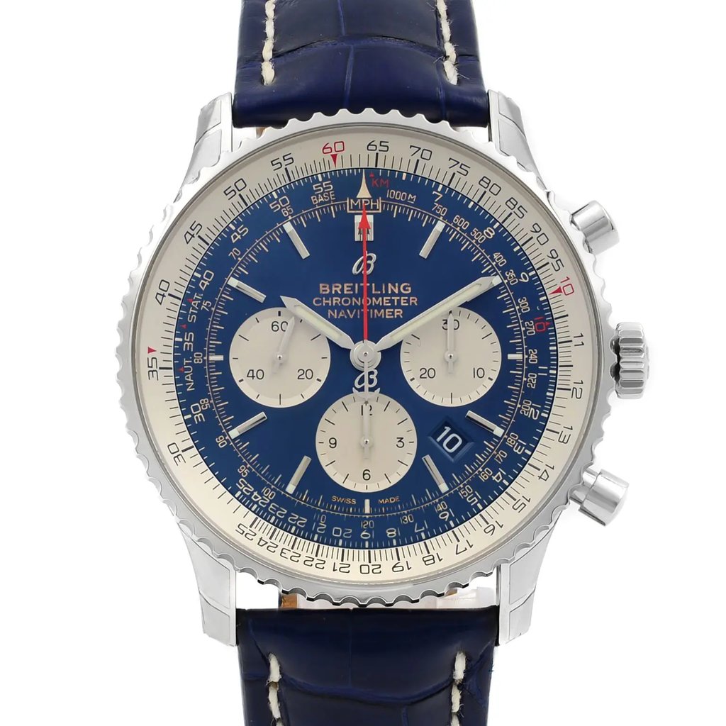 Up Close Front Facing Picture Of Breitling AB0127211C1P2 Stainless Steel Watch Unworn Condition