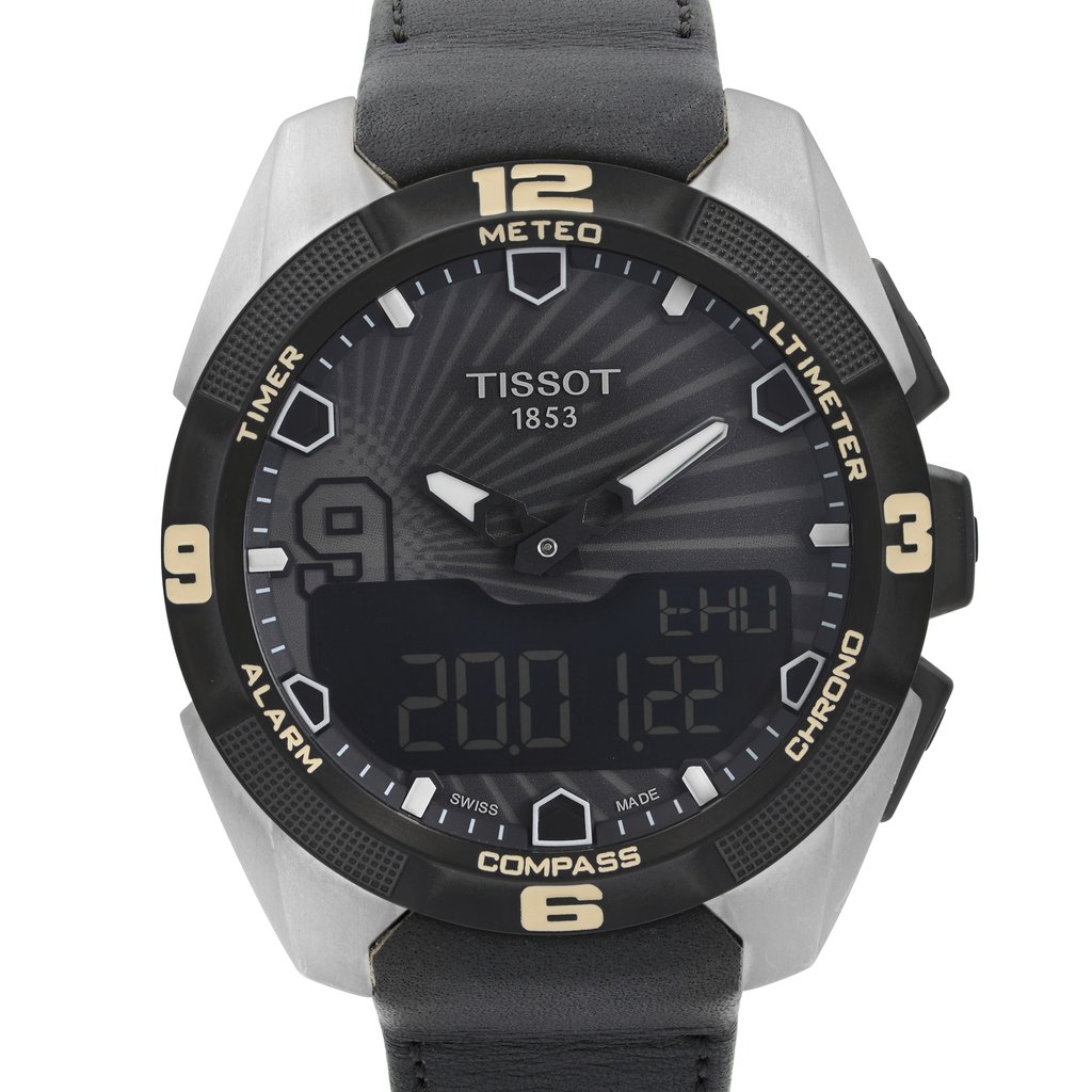 Up Close Front Facing Picture Of Tissot T091.420.46.061.00 Titanium Watch New With Defects Condition