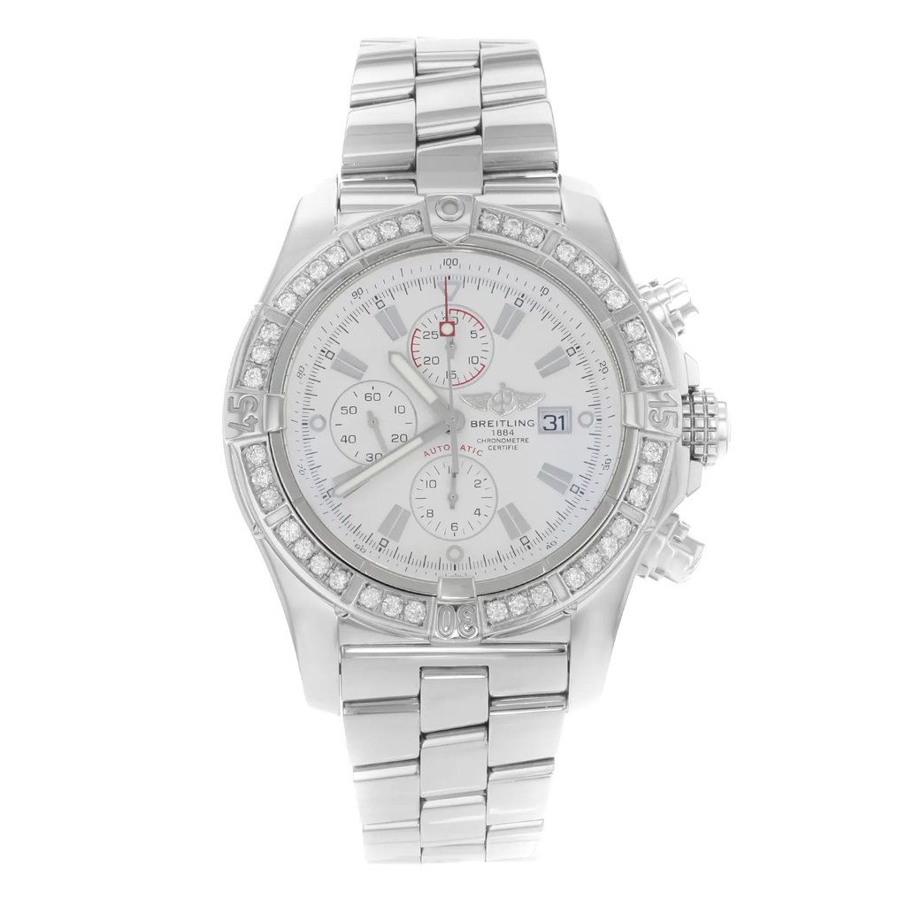 Front Full View Of Breitling A1337011/A660-135A Stainless Steel Watch Display Model Condition {Product Condition}