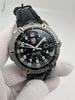 An image of a Wristwatch by Luminox. This Pre Owned item is designed for Men, featuring a Casual,Dress/Formal,Military style. It has a Quartz movement and an Analog display with a Black dial color. The indices include 12-Hour Dial,Arabic Numerals,Easy to Read/Large Numerals. The band is made of Leather and the case is made of Stainless Steel. The watch has a Round shape with a case size of 45 mm and a case thickness of 14 mm.
