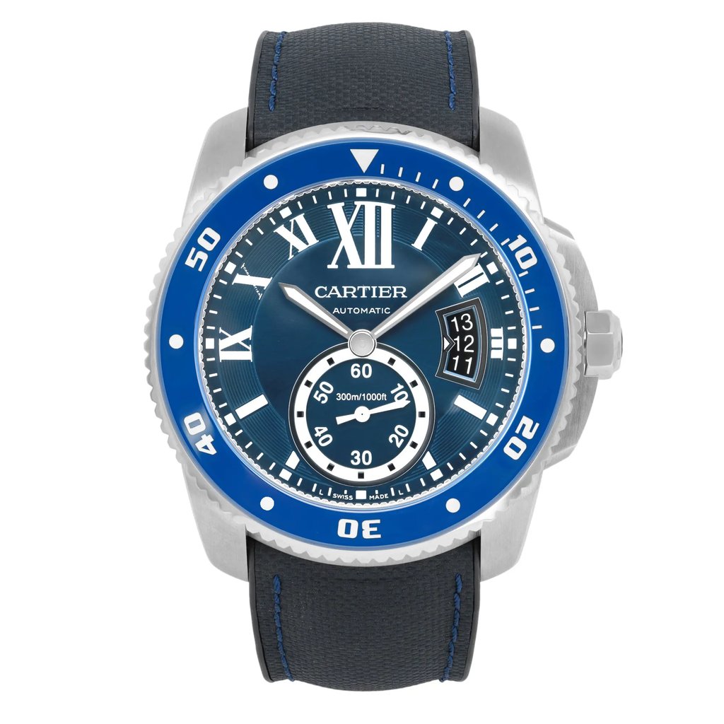 Front Full View Of Cartier WSCA0010  Stainless Steel Watch Pre Owned Condition Excellent