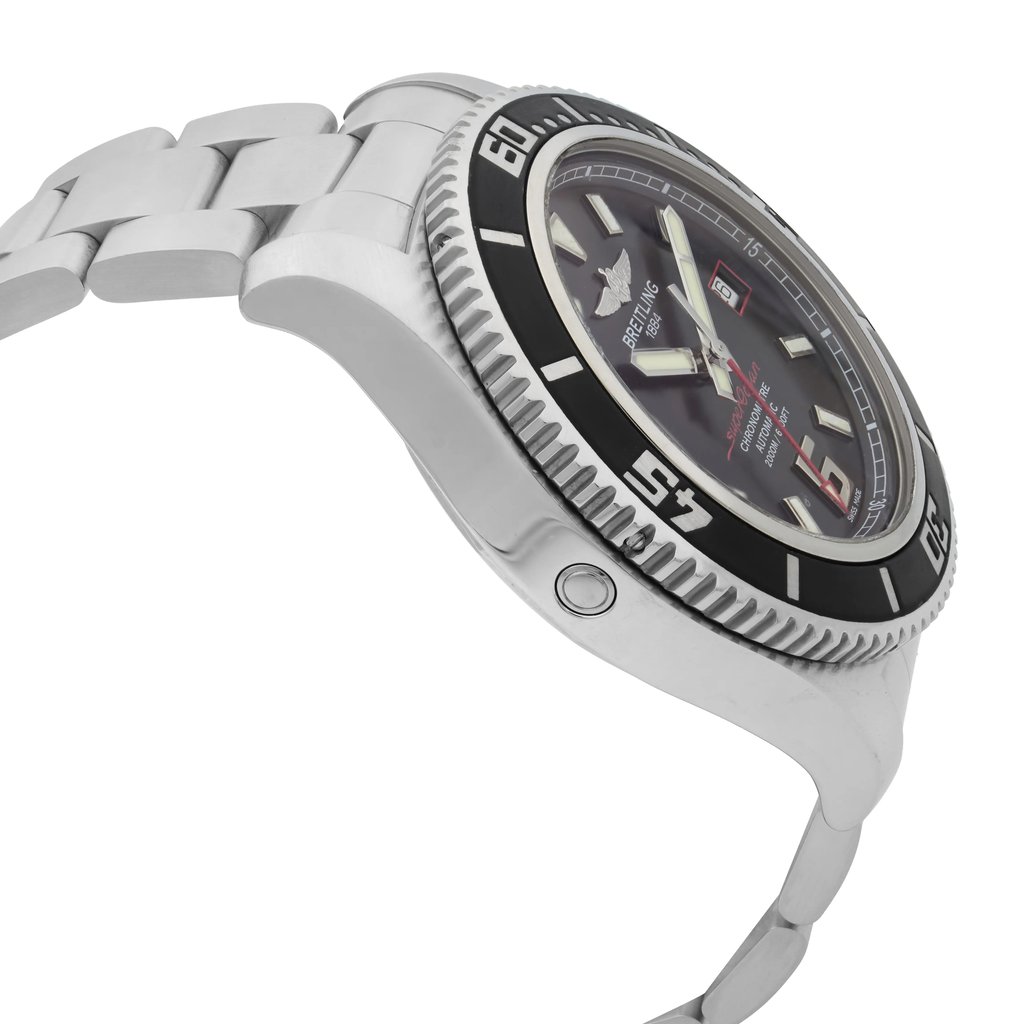 View Of Opposite Crown Facing Side Of Breitling A1739102/BA76-162A Stainless Steel Watch Pre Owned Condition