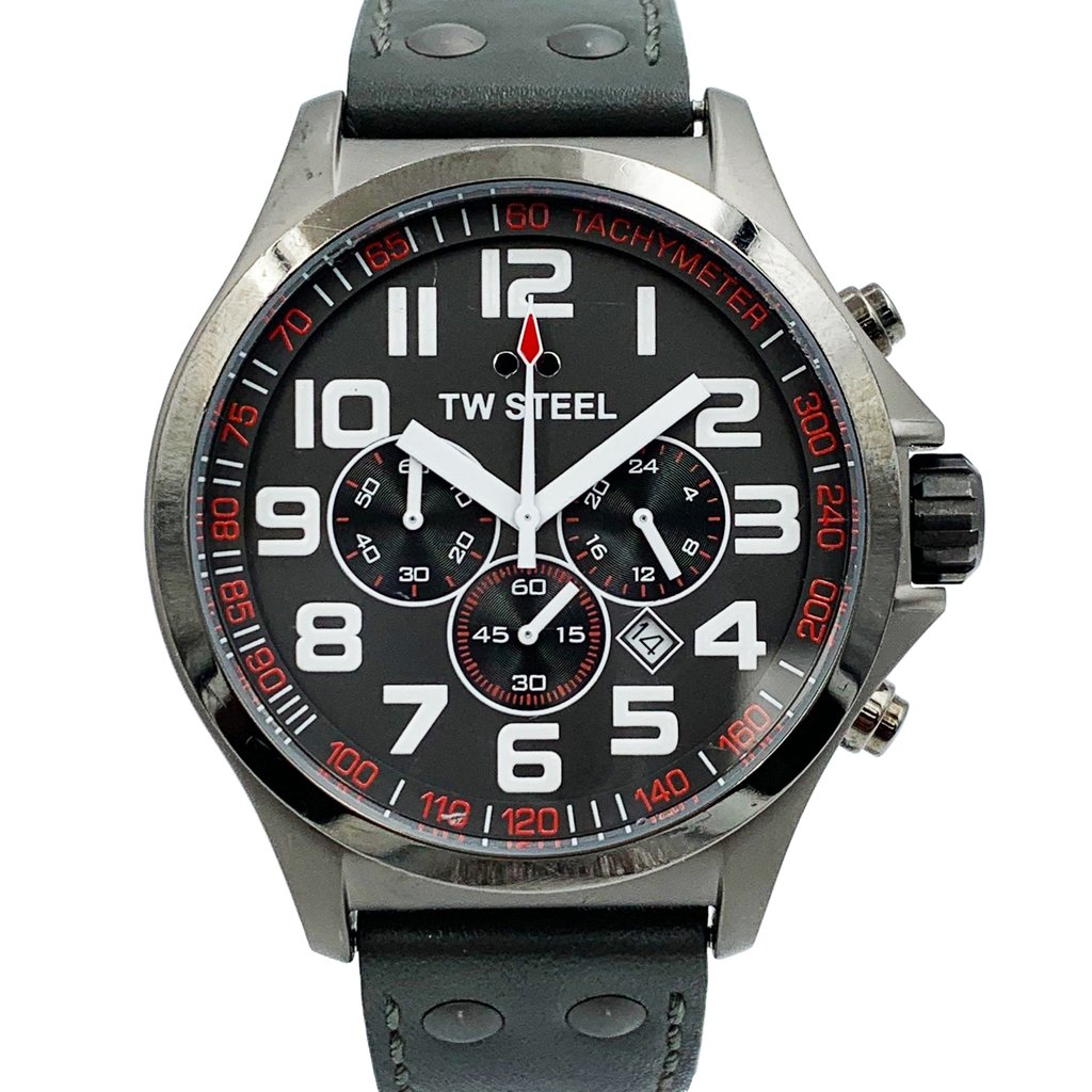 Front Full View Of TW Steel TW422 Stainless Steel Watch Pre Owned Condition {Product Condition}