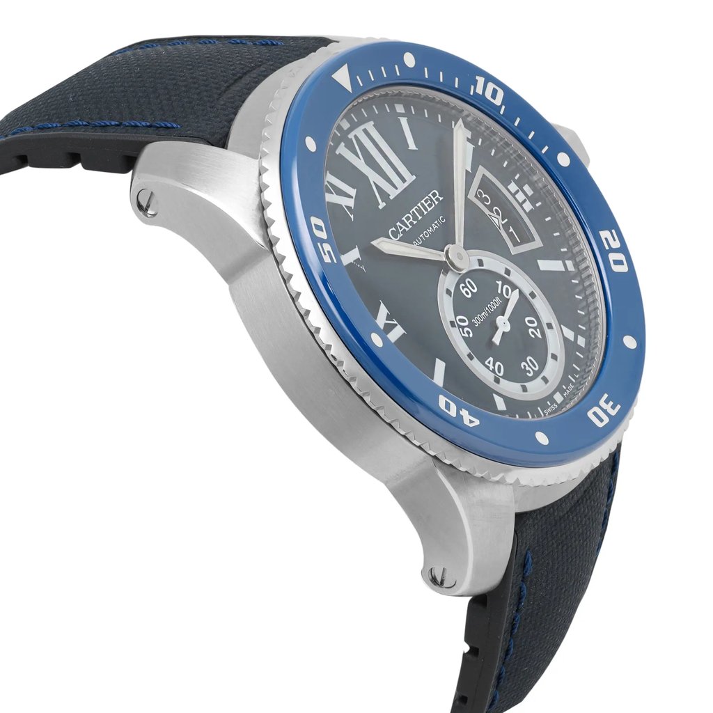 View Of Opposite Crown Facing Side Of Cartier WSCA0010  Stainless Steel Watch Pre Owned Condition