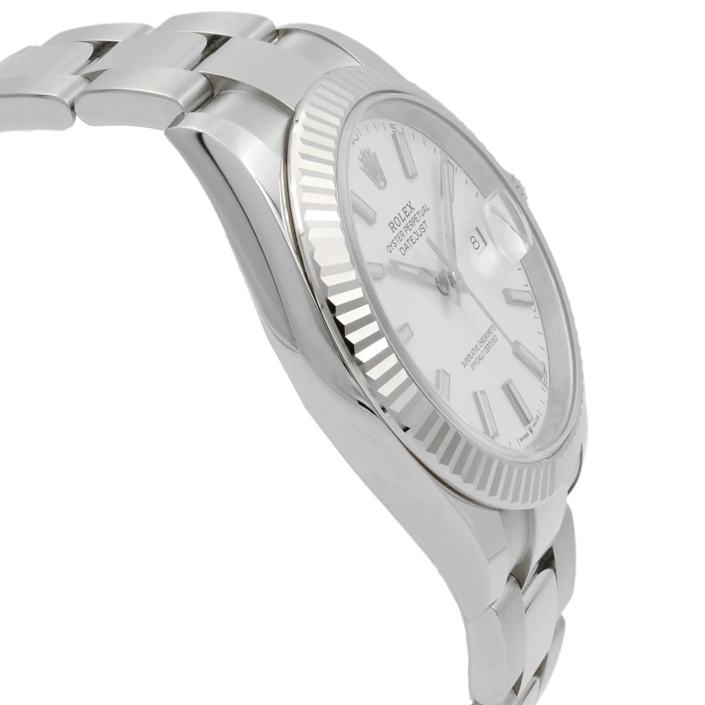 View Of Opposite Crown Facing Side Of Rolex 126334 Stainless Steel Watch New Condition