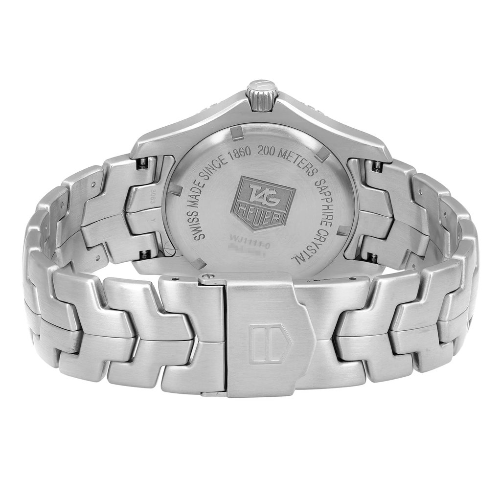 Back View Of Screwback Back Case And Closed Stainless Steel Band Of TAG Heuer WJ1111.BA0570 Watch Pre Owned Condition