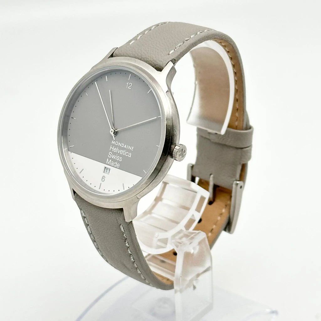 View Of Crown Facing Side Of Mondaine MH1.L2280.LH Stainless Steel Watch Pre Owned Condition