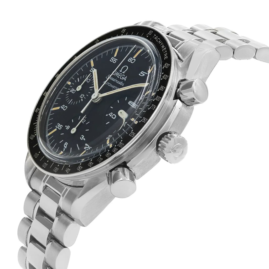View Of Crown Facing Side Of OMEGA 3510.50.00 Stainless Steel Watch Pre Owned Condition