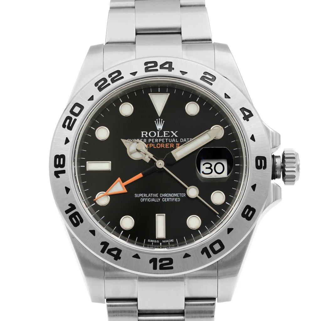 Up Close Front Facing Picture Of Rolex 216570 Stainless Steel Watch Pre Owned Condition