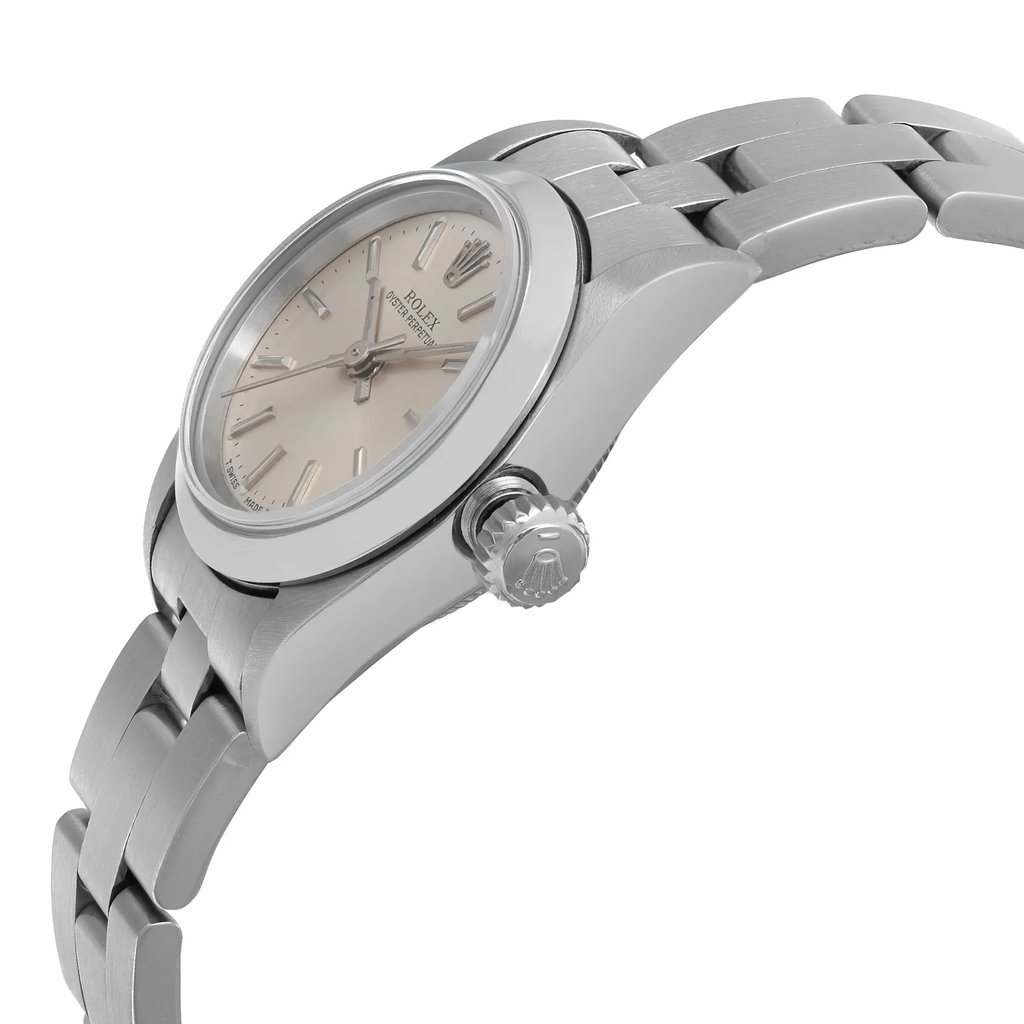 View Of Crown Facing Side Of Rolex 67180 Stainless Steel Watch Pre Owned Condition