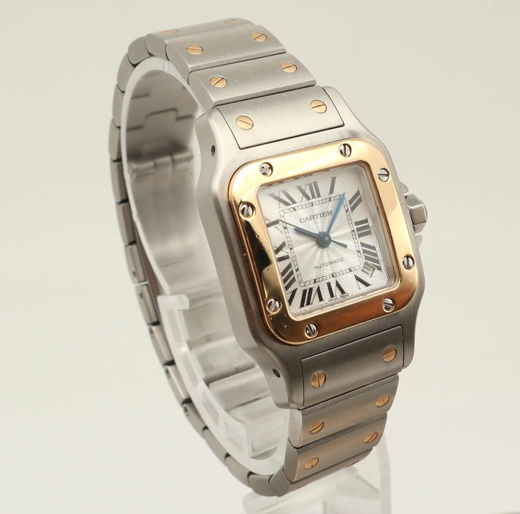 View Of Opposite Crown Facing Side Of Cartier 2423 Stainless Steel Watch Pre Owned Condition