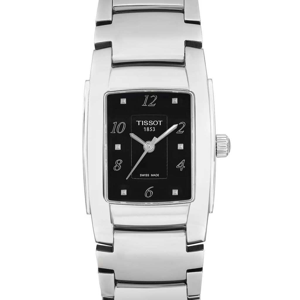 Up Close Front Facing Picture Of Tissot T073.310.11.057.00 Stainless Steel Watch Display Model Condition
