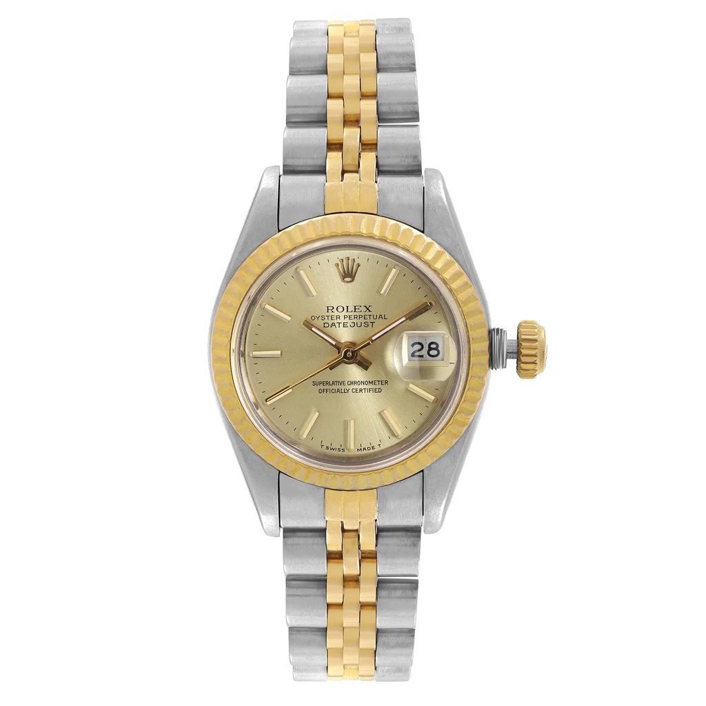 Front Full View Of Rolex 69173 Stainless Steel Watch Pre Owned Condition Fair