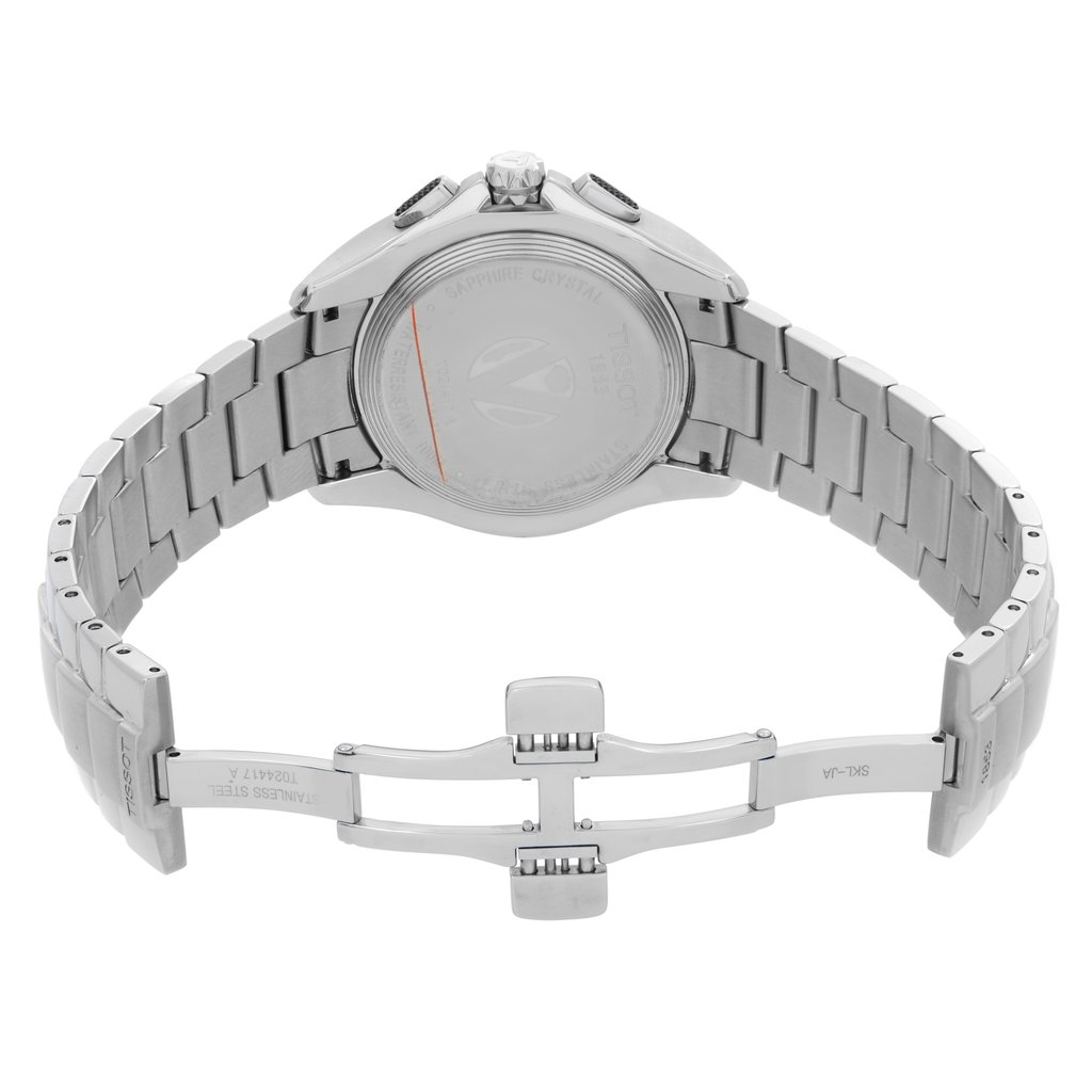 Back View Of Solid Back Case And Open Stainless Steel Band Of Tissot T024.417.11.051.00  Watch New With Defects Condition