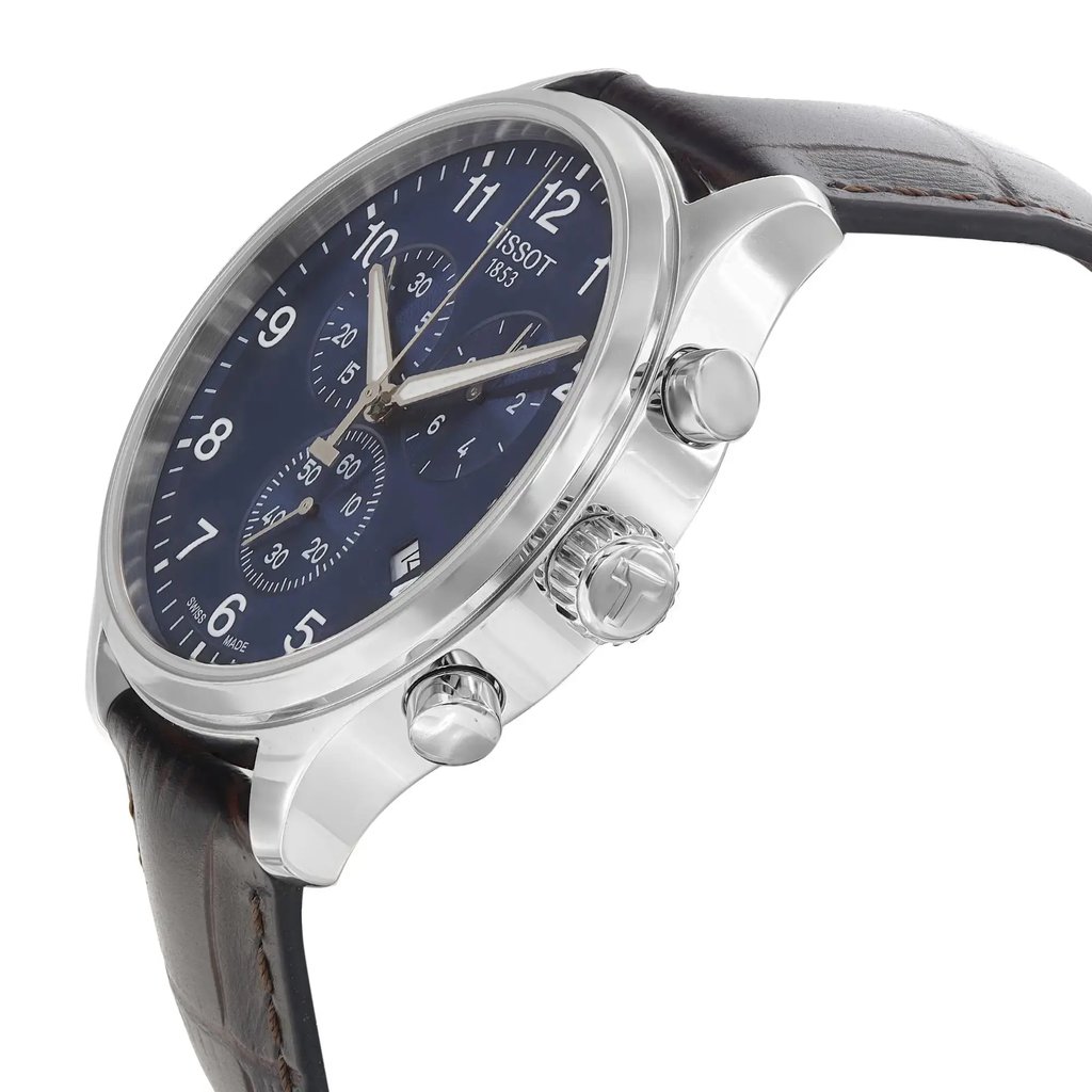 View Of Crown Facing Side Of Tissot T111.417.37.441.03 Stainless Steel Watch Pre Owned Condition