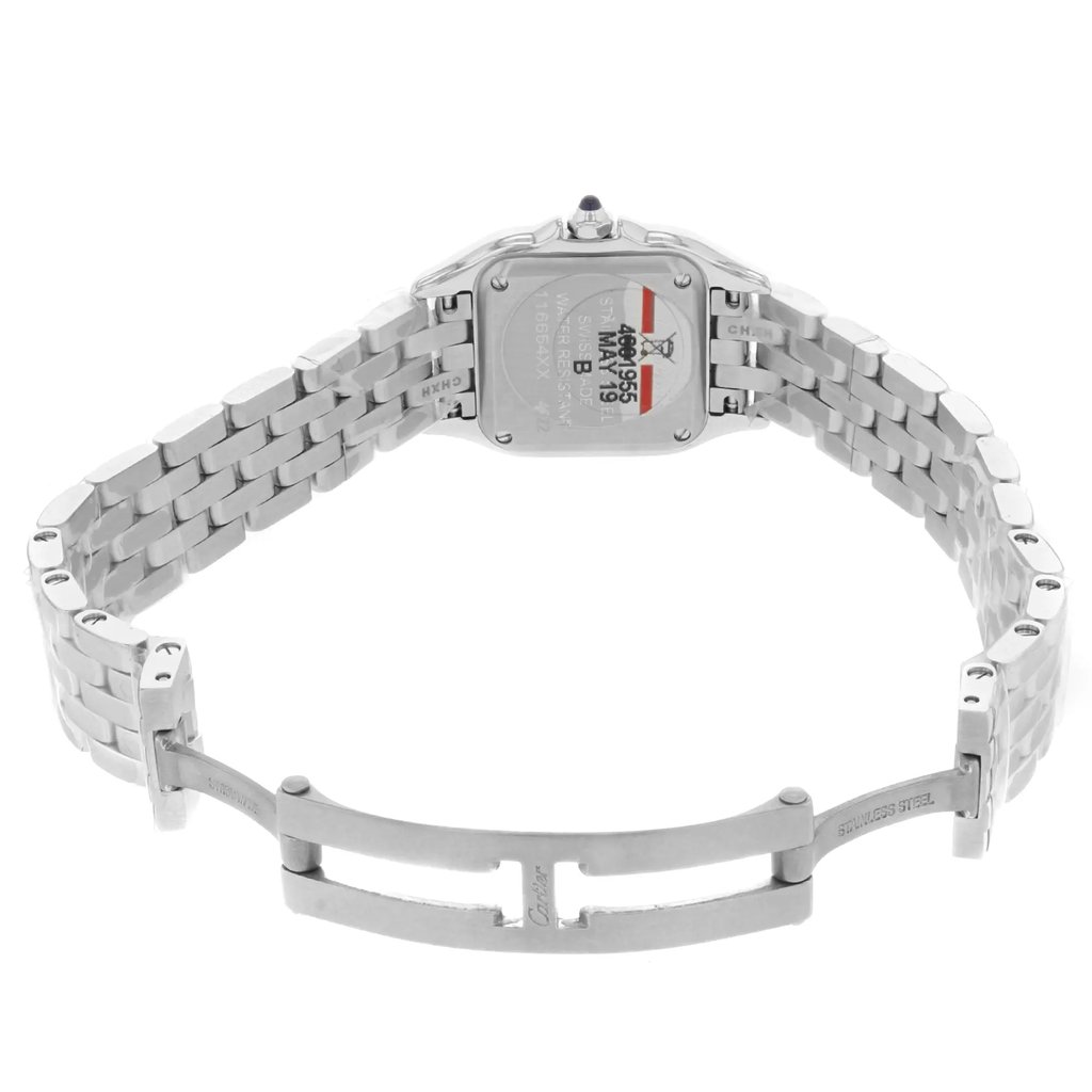 Back View Of {Caseback} Back Case And Open Stainless Steel Band Of Cartier WSPN0006 Watch Unworn Condition