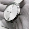 An image of a Wristwatch by hanowa. This Unworn item is designed for Women, featuring a Casual style. It has a Quartz movement and an Analog display with a Silver dial color. The indices include 12-Hour Dial,Roman Numerals. The band is made of Leather and the case is made of Stainless Steel. The watch has a Round shape with a case size of 34 mm and a case thickness of 8 mm.