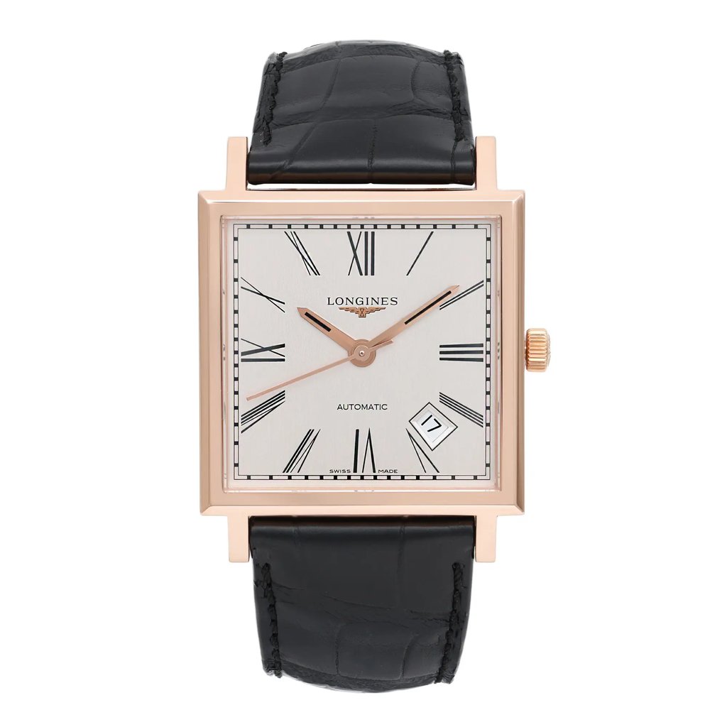 Front Full View Of Longines L2.792.8.71.0 Rose Gold Watch Pre Owned Condition Good