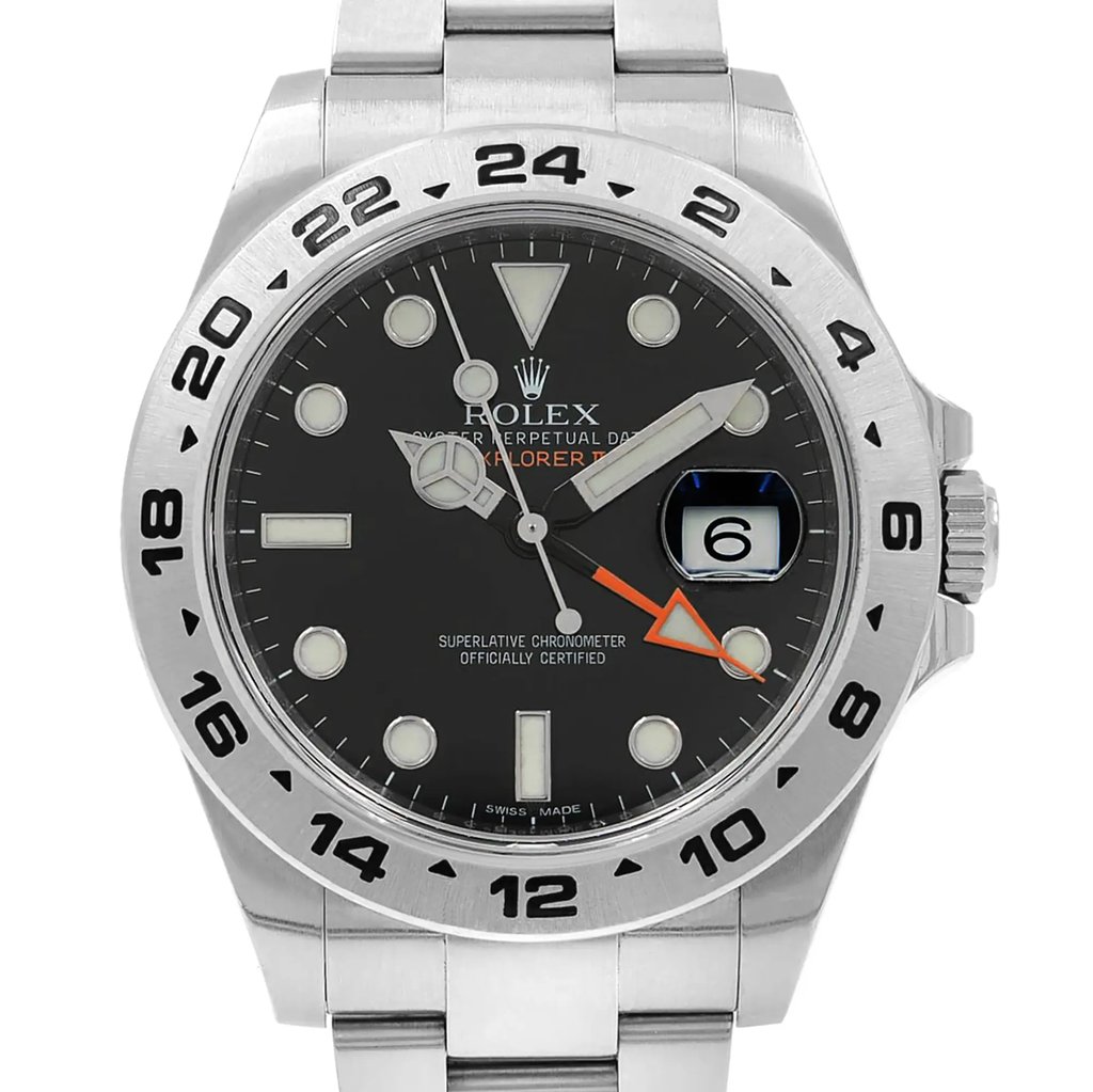 Up Close Front Facing Picture Of Rolex 216570 Stainless Steel Watch Pre Owned Condition