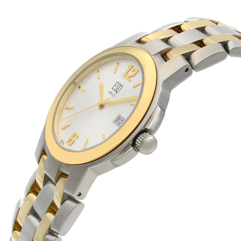 View Of Crown Facing Side Of ESQ 07300747 Stainless Steel Watch Pre Owned Condition