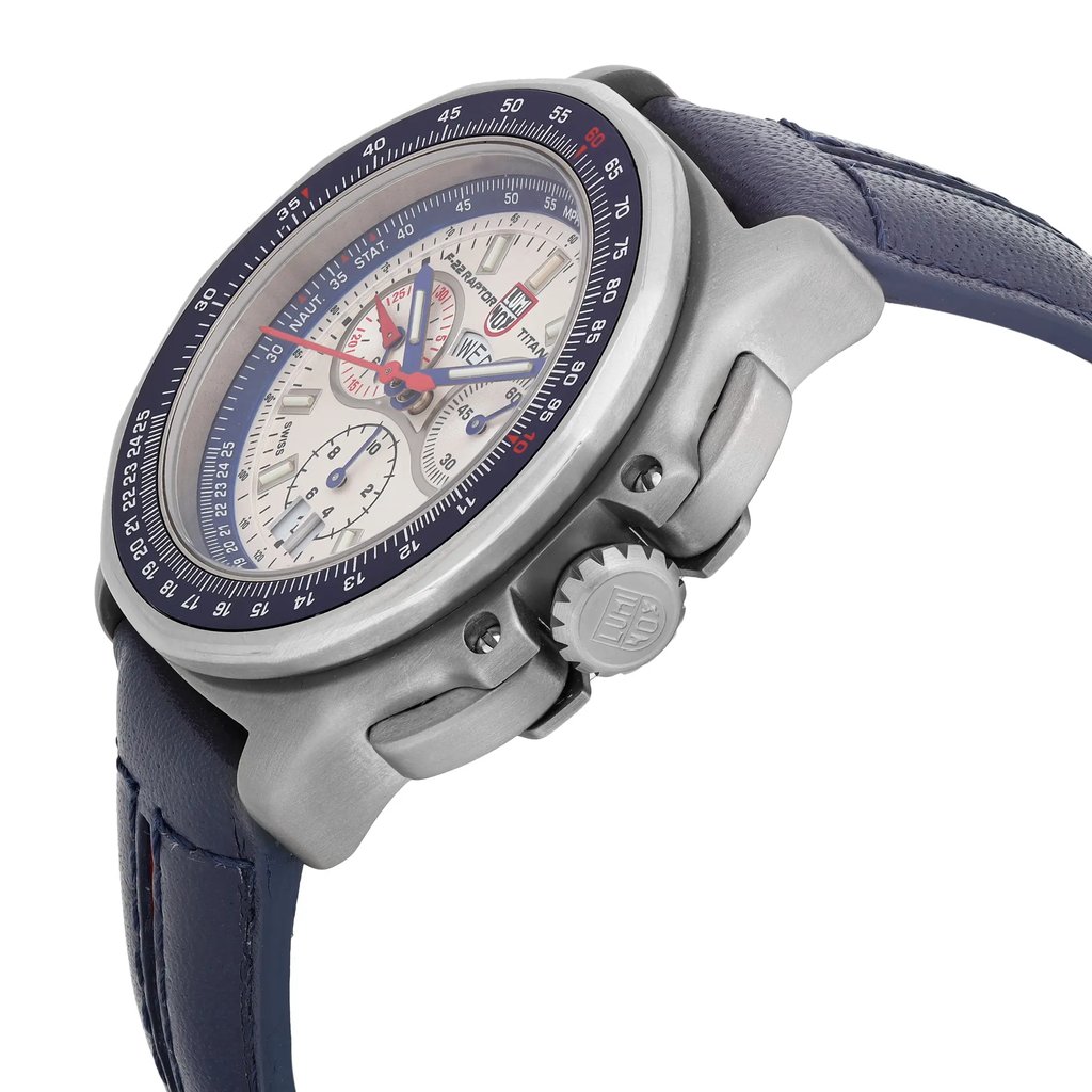 View Of Crown Facing Side Of Luminox XA.9273 Stainless Steel Watch Display Model Condition