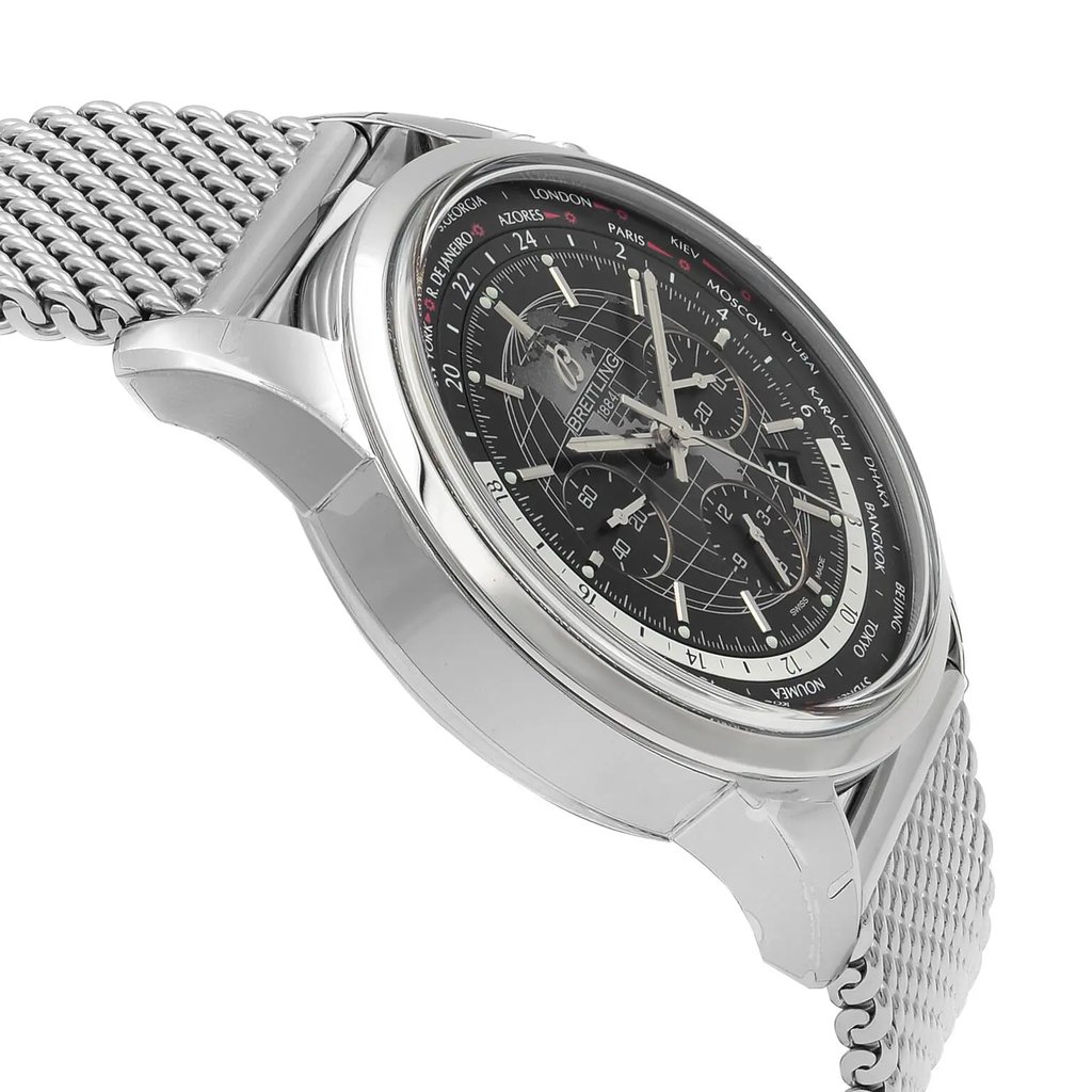 View Of Opposite Crown Facing Side Of Breitling AB0510U4/BE84 Stainless Steel Watch Display Model Condition