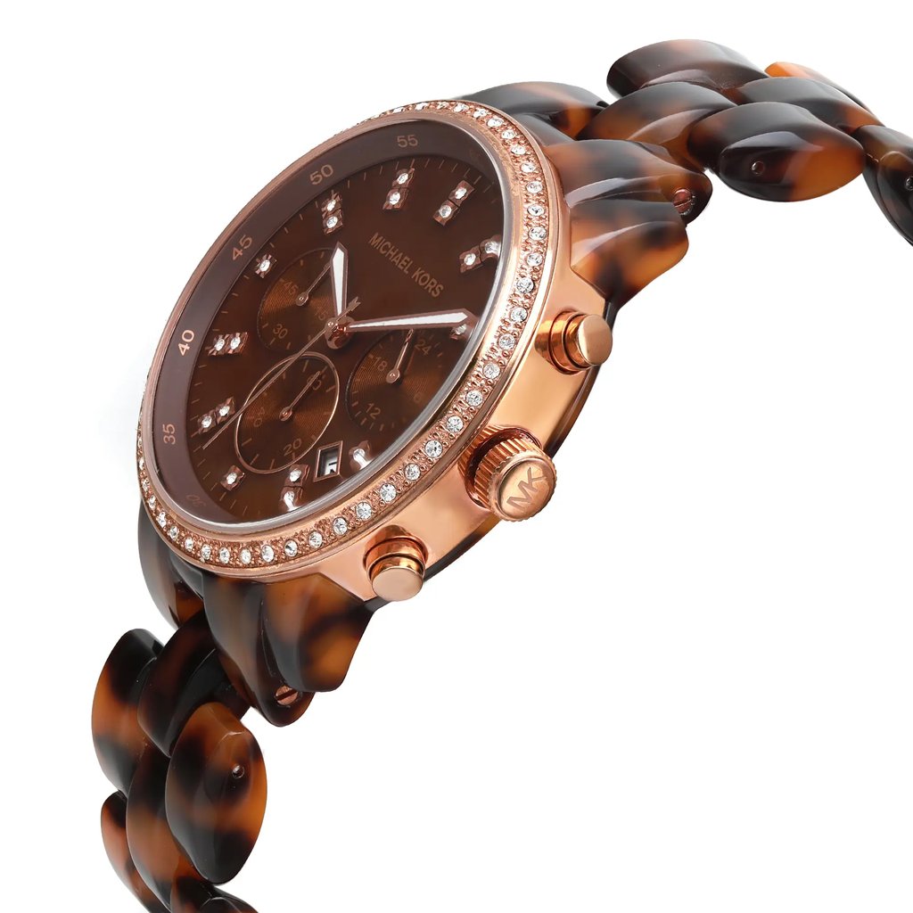 View Of Crown Facing Side Of Michael Kors MK5366 Stainless Steel Watch New With Defects Condition