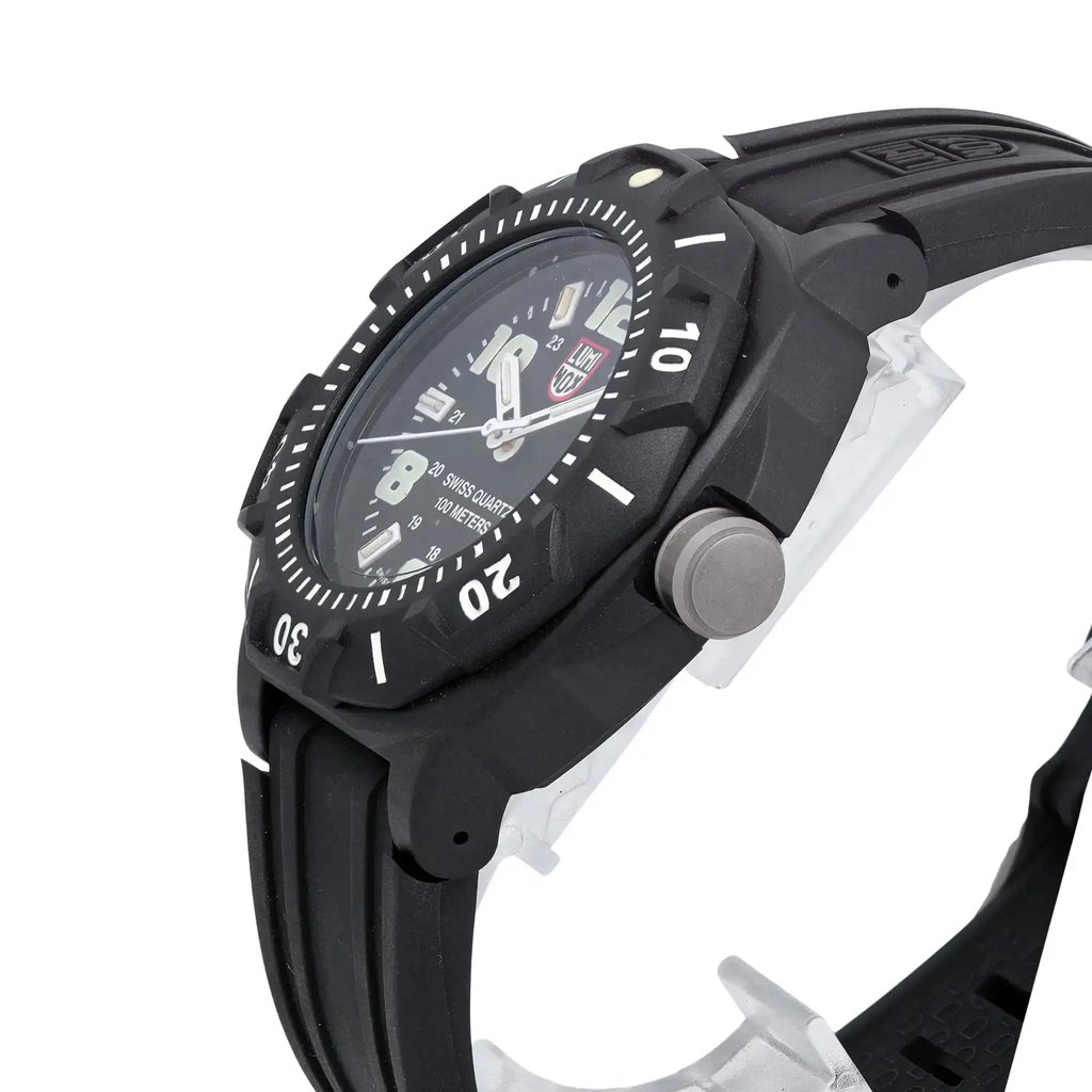 View Of Crown Facing Side Of Luminox XL.0201.SL Carbon Watch Pre Owned Condition