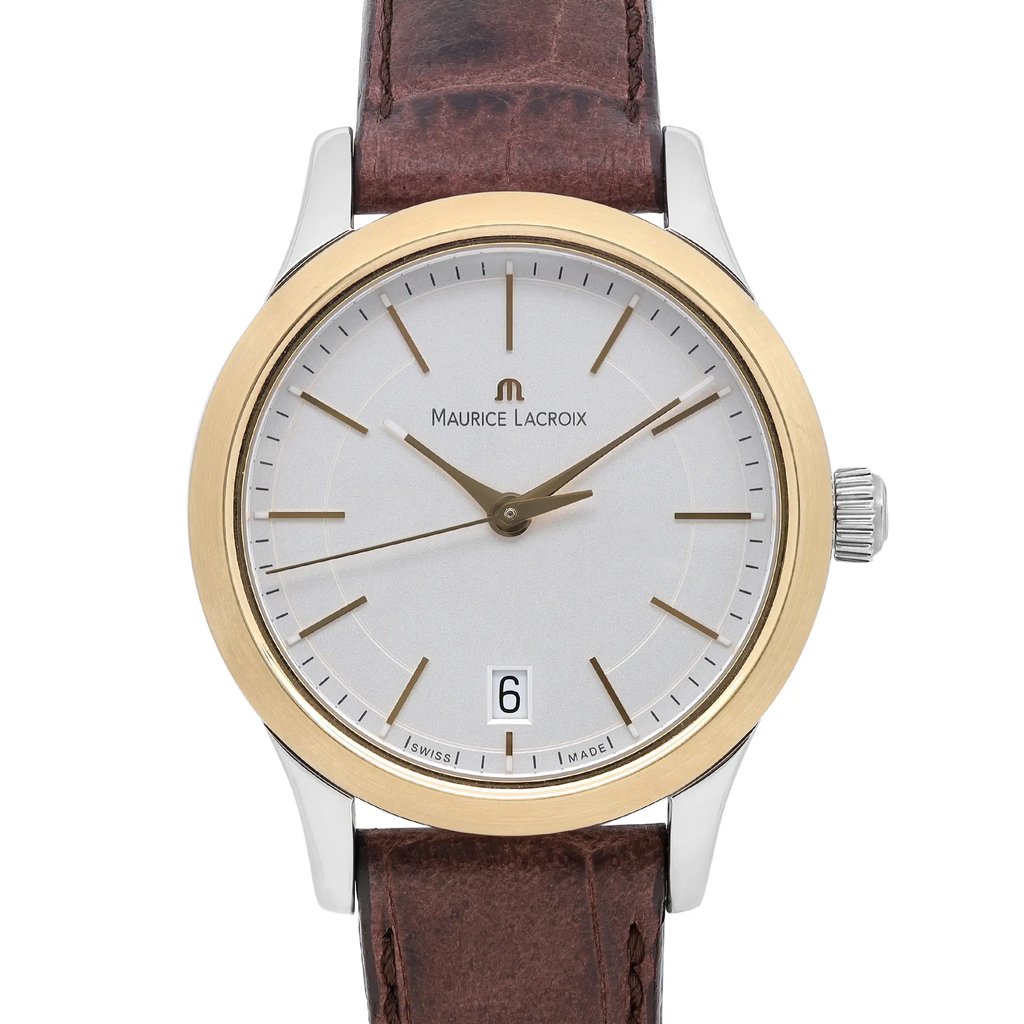 Up Close Front Facing Picture Of Maurice Lacroix LC1026-PVY11-130 Stainless Steel Watch Unworn Condition