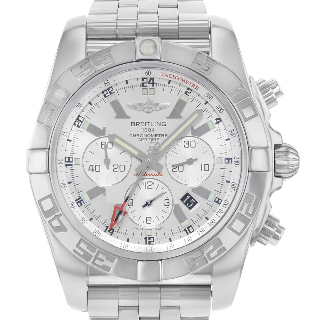 Up Close Front Facing Picture Of Breitling AB041012/G719-383A Stainless Steel Watch Pre Owned Condition